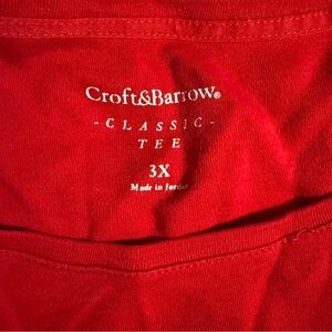 Croft & Barrow Vibrant Red Tee 3X